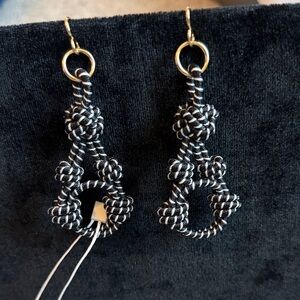 DVF Braided Earrings - black and white